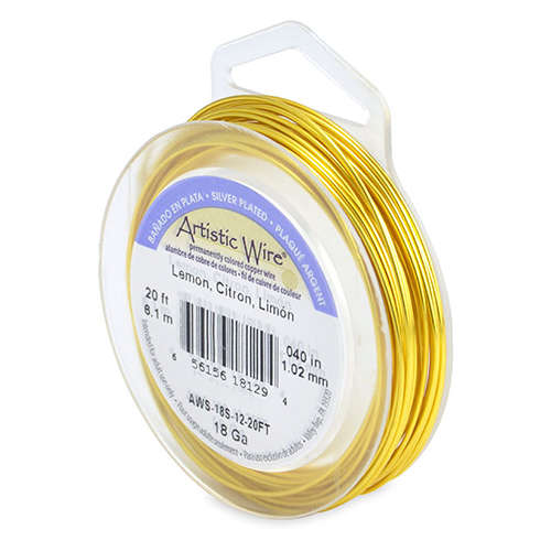 18 Gauge (1.0 mm) - 20 FT (6.1 m) - Silver Plated, Lemon - AWS-18S-12-20FT