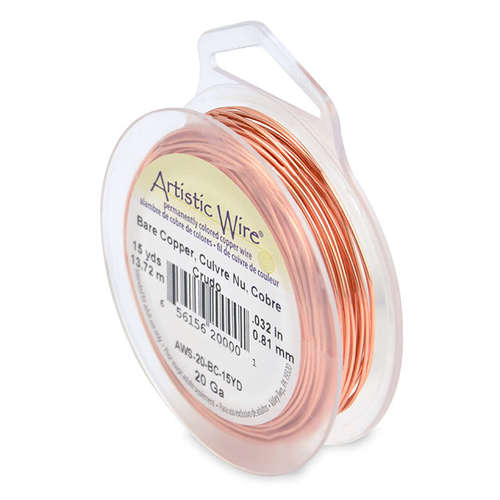 Bare Copper - 20 Gauge (.81 mm) - 15 yd (13.7 m) - AWS-20-BC-15YD