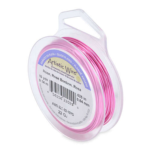 20 Gauge (.81 mm) - 25 ft (7.6 m) - Silver Plated - Rose - AWS-20S-02-25FT