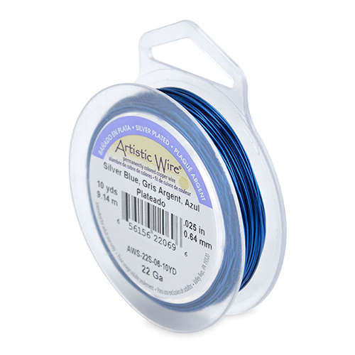 20 Gauge (.81 mm) - 25 ft (7.6 m) - Silver Plated - Silver Blue - AWS-20S-06-25FT