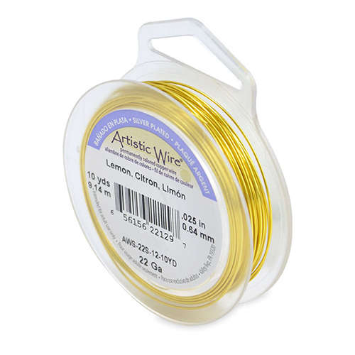20 Gauge (.81 mm) - 25 ft (7.6 m) - Silver Plated - Lemon - AWS-20S-12-25FT