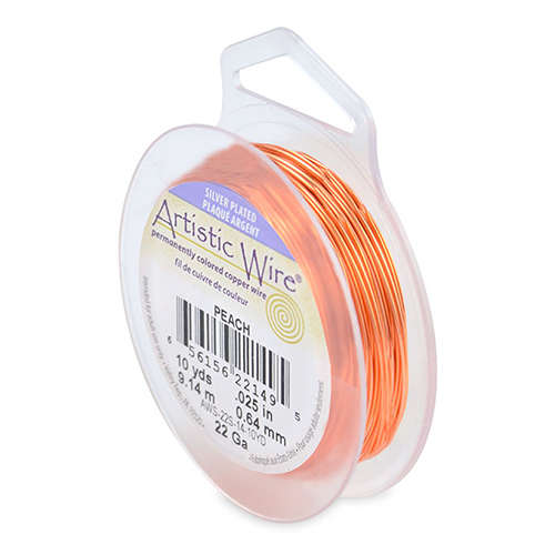 20 Gauge (.81 mm) - 25 ft (7.6 m) - Silver Plated - Peach - AWS-20S-14-25FT