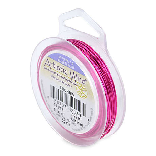 20 Gauge (.81 mm) - 25 ft (7.6 m) - Silver Plated - Fuchsia - AWS-20S-15-25FT