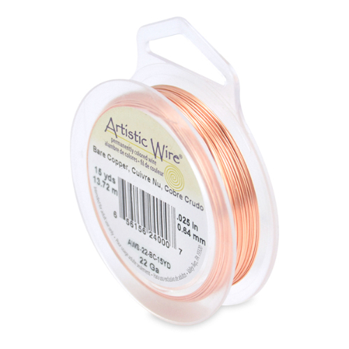 Bare Copper - 22 Gauge (.64 mm) - 15 yd (13.7 m) - AWS-22-BC-15YD
