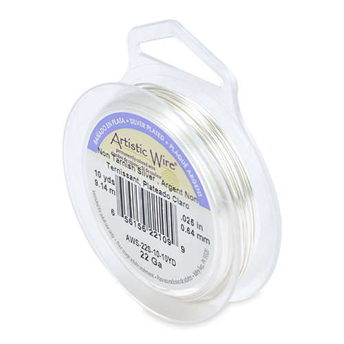 Silver Plated - Tarnish Resistant Silver - 22 Gauge (.64mm) - 10 yd (9.1 m) - AWS-22S-10-10YD