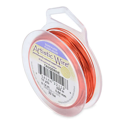 22 Gauge (.64mm) - 10 yd (9.1 m) - Silver Plated - Tangerine - AWS-22S-11-10YD