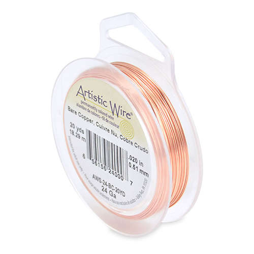 Bare Copper - 24 Gauge (.51 mm) - 20 yd (18.2 m) - AWS-24-BC-20YD