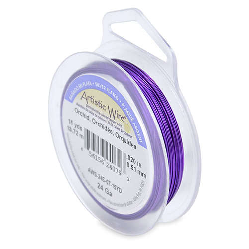 24 Gauge (.51mm) - 15 yd (13.7 m) - Silver Plated - Orchid - AWS-24S-07-15YD