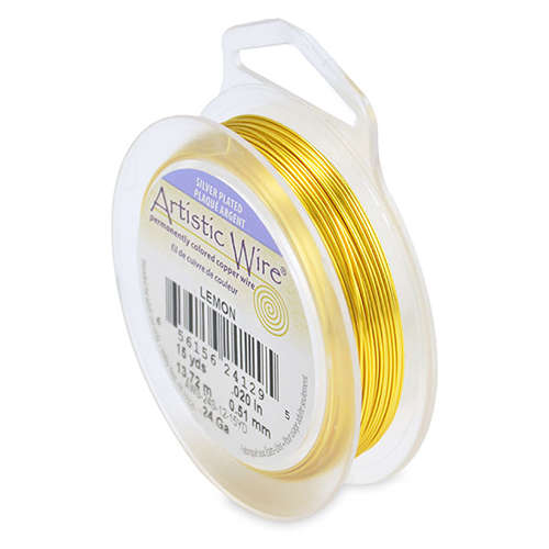 Silver Plated - Lemon - 24 Gauge (.51mm) - 15 yd (13.7 m) - AWS-24S-12-15YD