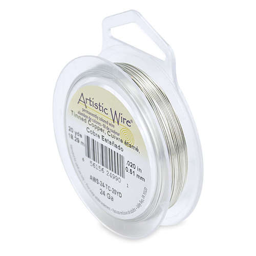 Tinned Copper - 24 Gauge (.51 mm) - 20 yd (18.2 m) - AWS-24-TC-20YD