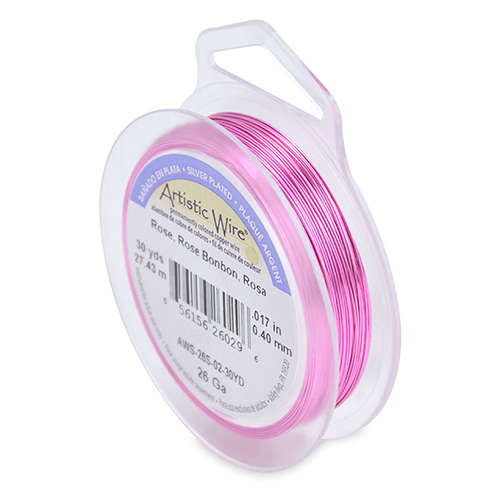26 Gauge (.41 mm) - 30 yd (27.4 m) - Silver Plated - Rose - AWS-26S-02-30YD