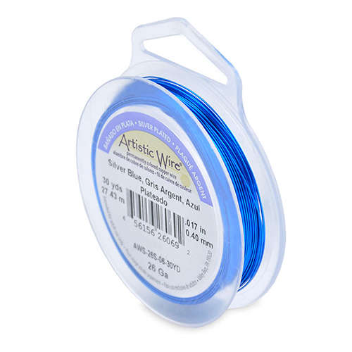 26 Gauge (.41 mm) - 30 yd (27.4 m) - Silver Plated - Silver Blue - AWS-26S-06-30YD