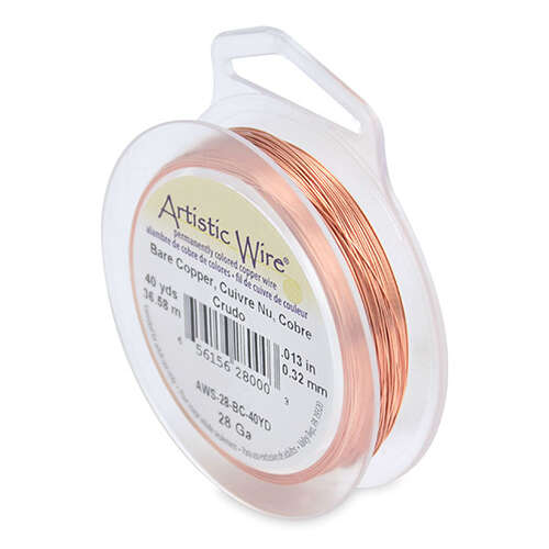 Bare Copper - 28 Gauge (.32 mm) - 40 yd (36.5 m) - AWS-28-BC-40YD