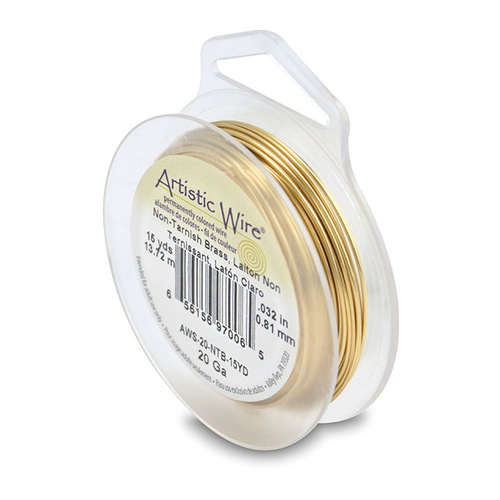 Tarnish Resistant Brass - 20 Gauge (.81 mm) - 15 yd (13.7 m) - AWS-20-NTB-15YD
