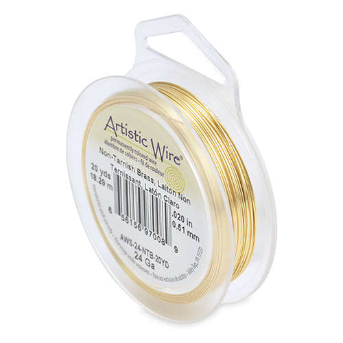 Tarnish Resistant Brass - 24 Gauge (.51 mm) - 20 yd (18.2 m) - AWS-24-NTB-20YD
