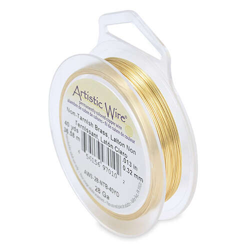 Tarnish Resistant Brass - 28 Gauge (.32 mm) - 40 yd (36.5 m) - AWS-28-NTB-40YD