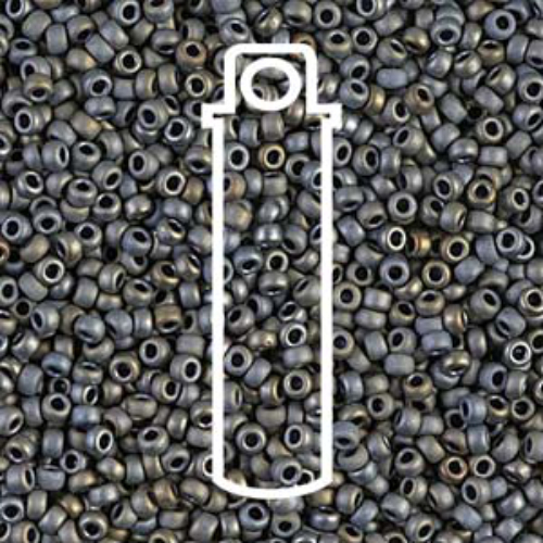 Miyuki 11/0 Rocaille Bead - 11-92002 - Matte Metallic Silver Grey - 22gm Vial