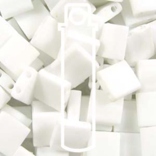 Miyuki Tila Bead - TL0402F - Matte Opaque White - 5.2gm Vial