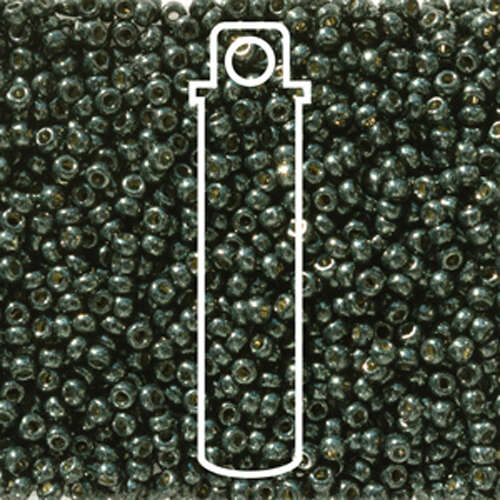 Miyuki 11/0 Rocaille Bead - 11-95107 - Duracoat Galvanized Black Moss - 22gm Vial