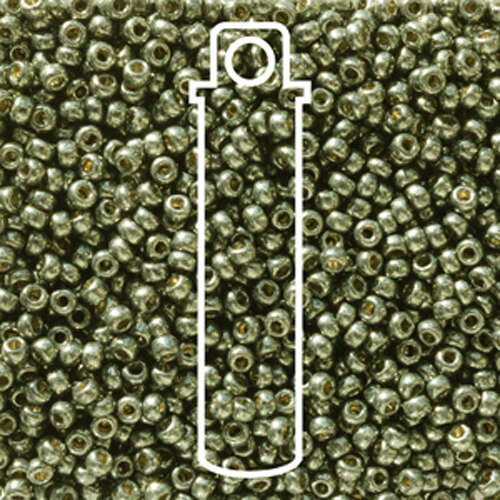 Miyuki 11/0 Rocaille Bead - 11-95112 - Duracoat Galvanized Dark Steel Green - 22gm Vial