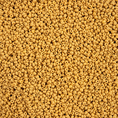 Preciosa 10/0 Rocaille Seed Beads - SB10-22M03 - Matte Chalk Yellow-Brown - PermaLux - 22gm Vial