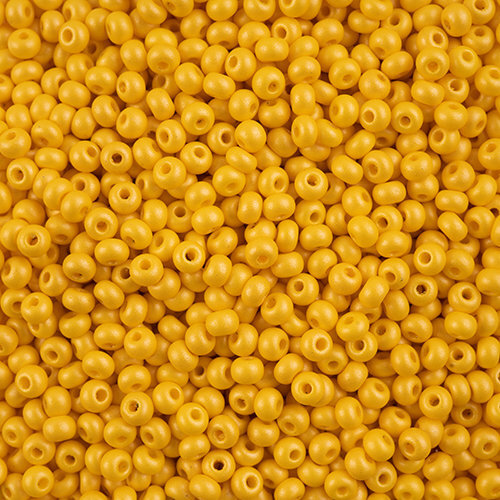 Preciosa 6/0 Rocaille Seed Beads - SB6-22002 - Chalk Dark Yellow - PermaLux - 24gm Vial