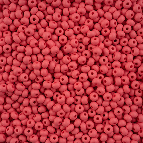 Preciosa 6/0 Rocaille Seed Beads - SB6-22M08 - Matte Chalk Red - PermaLux - 24gm Vial