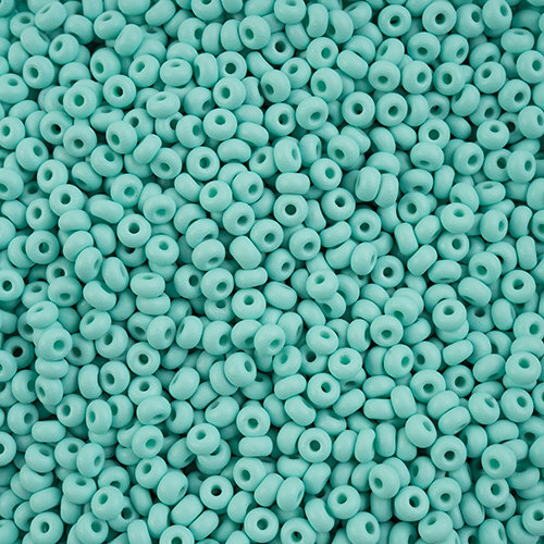 Preciosa 6/0 Rocaille Seed Beads - SB6-22M16 - Matte Chalk Mint - PermaLux - 24gm Vial