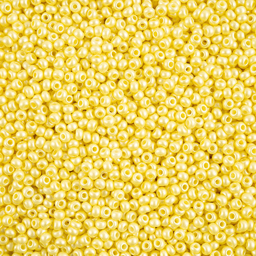 Preciosa 8/0 Rocaille Seed Beads - SB8-22001 - Chalk Light Yellow - PermaLux - 22gm Vial