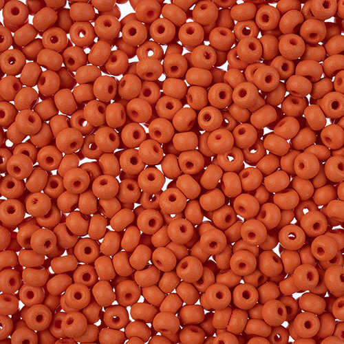 Preciosa 8/0 Rocaille Seed Beads - SB8-22M04 - Matte Chalk Orange - PermaLux - 22gm Vial