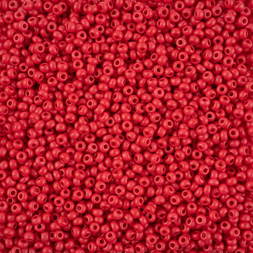 Preciosa 8/0 Rocaille Seed Beads - SB8-16A98M - Matte Red - Terra Intensive - 22gm Vial