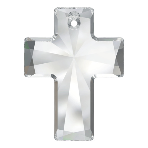 6864 - 40mm x 30mm - Crystal (001) - Cross Crystal Pendant - Loose Crystal