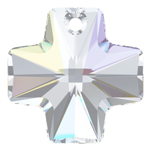 6866 - 20mm - Crystal AB (001 AB) - Square Cross Crystal Pendant