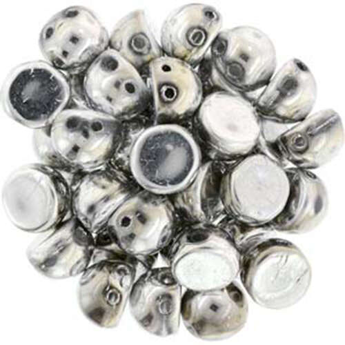 7mm Cabochon 2 Hole - Silver - CAB07-27000CR - 20 Pieces