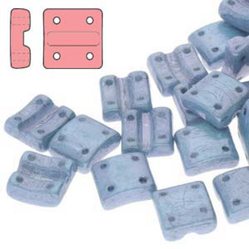 Fixer Vertical Holes 8mm x 7.5mm - Chalk Blue Luster - FXRV8703000-14464 - 20 Pieces