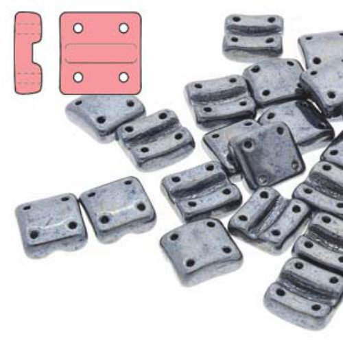 Fixer Vertical Holes 8mm x 7.5mm - Jet Hematite - FXRV8723980-14400 - 20 Pieces