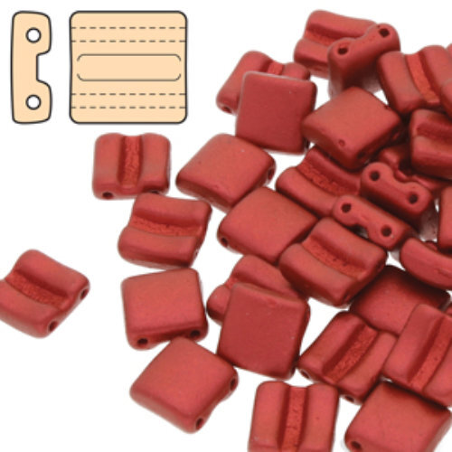 Fixer Horizontal Holes 8mm x 7.5mm - Chalk Lava Red - FXRH8703000-01890 - 20 Pieces