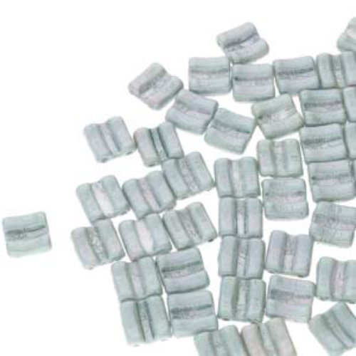 Fixer Horizontal Holes 8mm x 7.5mm - Chalk Green Luster - FXRH8703000-14459 - 20 Pieces