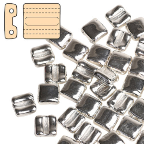 Fixer Horizontal Holes 8mm x 7.5mm - Silver Plated - FXRH8700030-31000 - 20 Pieces
