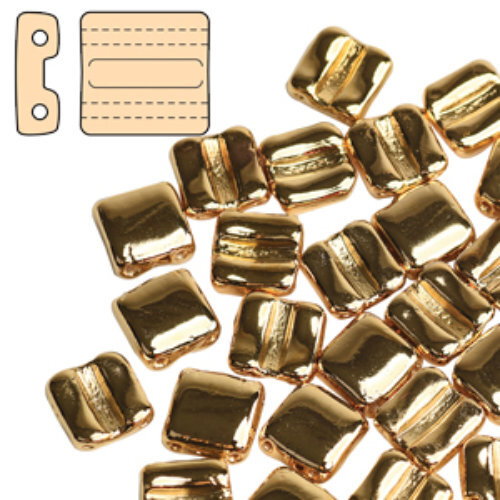 Fixer Horizontal Holes 8mm x 7.5mm - Gold Plated - FXRH8700030-35000 - 20 Pieces