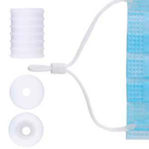 7mm x 10mm Silicone Cord Lock - 6 Pair Bag - White