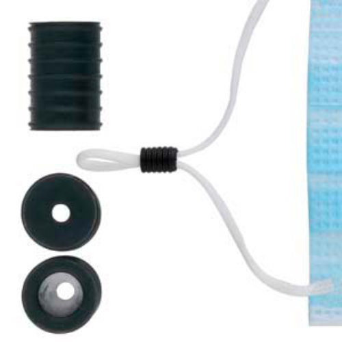 7mm x 10mm Silicone Cord Lock - 6 Pair Bag - Black