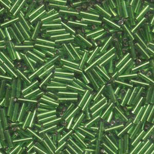 Miyuki 6mm Bugle Bead - BGL2-9066-250 - Silver Lined Green - 10gm Bag