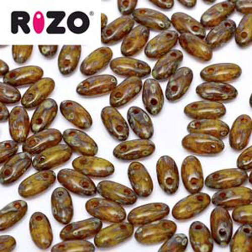 Rizo 2.5mm x 6mm - RZ256-81210-86805 - Dark Lime Travertine - 100gm Bag