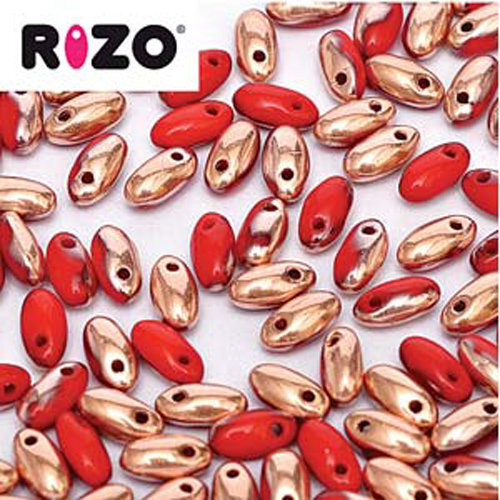 Rizo 2.5mm x 6mm - RZ256-93200-27101 - Opaque Red Capri Gold - 100gm Bag