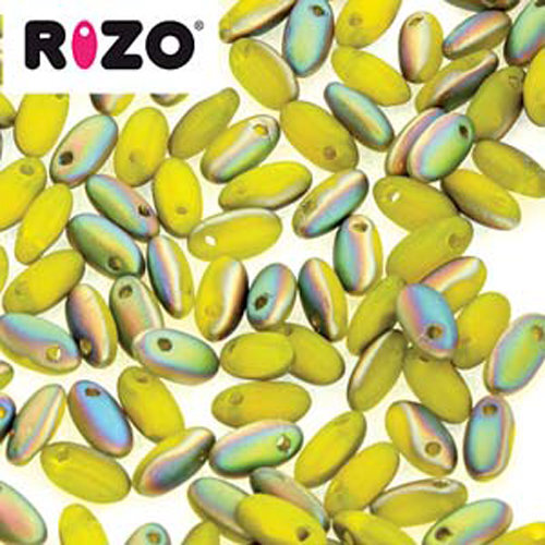 Rizo 2.5mm x 6mm - RZ256-81210-28171 - Matte Lime Vitrail - 100gm Bag