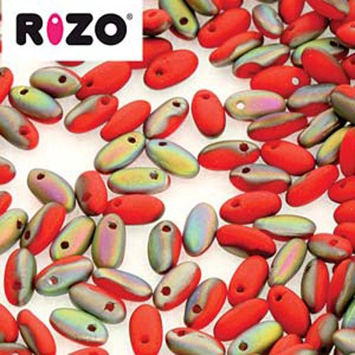 Rizo 2.5mm x 6mm - RZ256-93200-28171 - Matte Opaque Red Vitrail - 100gm Bag