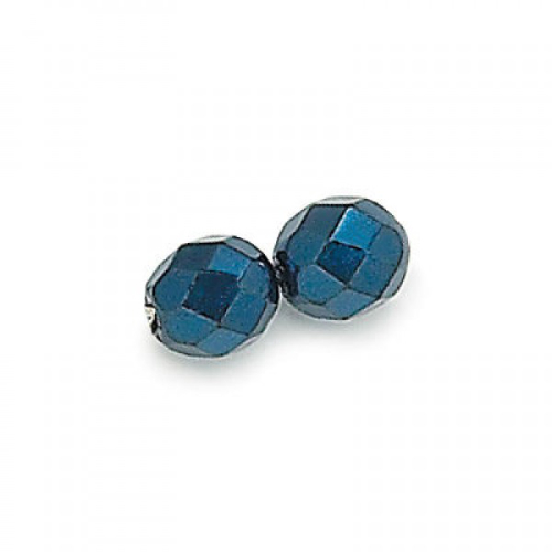 6mm Montana Pearl Fire Polished Round Beads - 30 Pieces - 0467