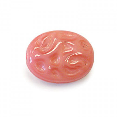 Filigree Oval 7mm x 6mm - Pink Satin - FO76-7402 - 25 Bead Bag