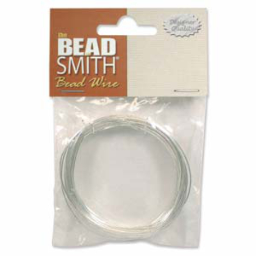 German Beadwire Silver 14 Gauge Round Wire - 1.8m Spool - BWG15S
